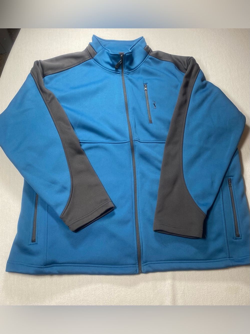 PGA Tour Blue and Gray Full-Zip Performance Jacket